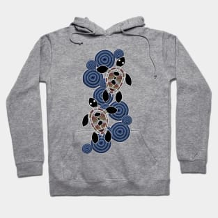 Aboriginal Art - Turtle Dots Long Hoodie